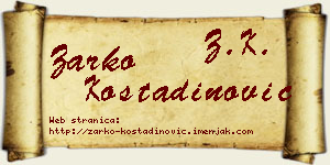 Žarko Kostadinović vizit kartica